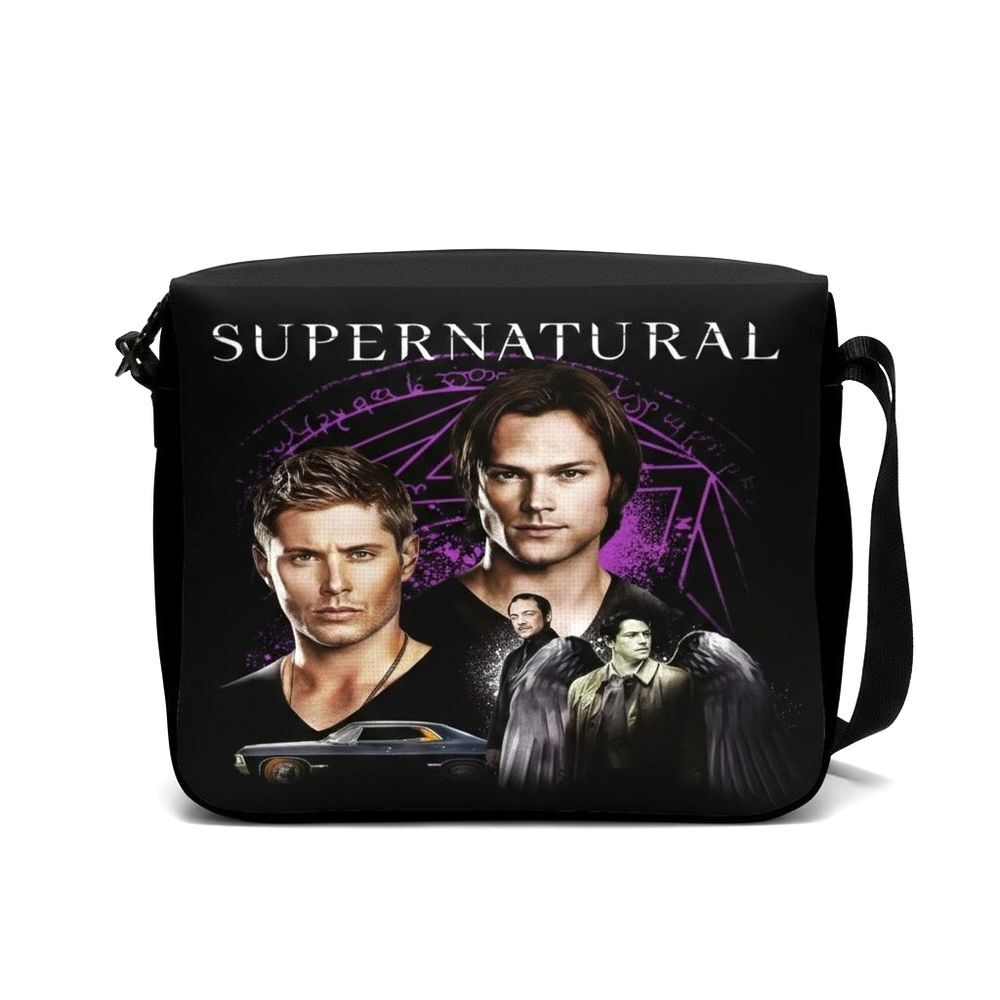 Limited Edition Supernatural Black & Purple Crossbody Messenger Shoulder Bag